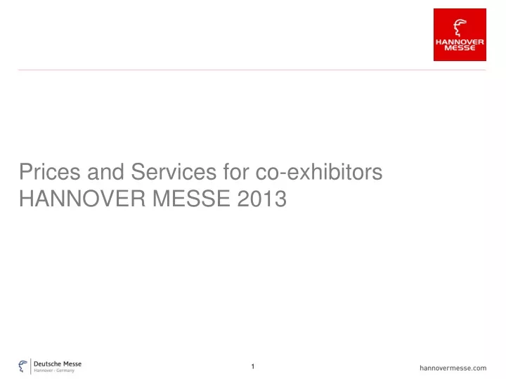 prices and services for co exhibitors hannover