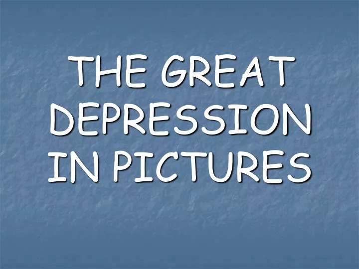 the great depression in pictures