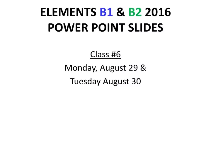 elements b1 b2 2016 power point slides