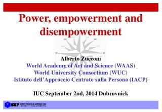 Power, empowerment and disempowerment Alberto Zucconi World Academy of Art and Science (WAAS)