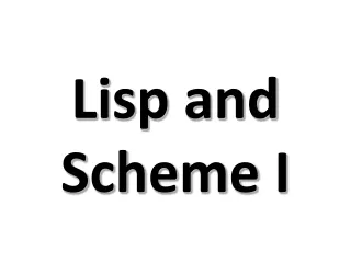 Lisp and Scheme I