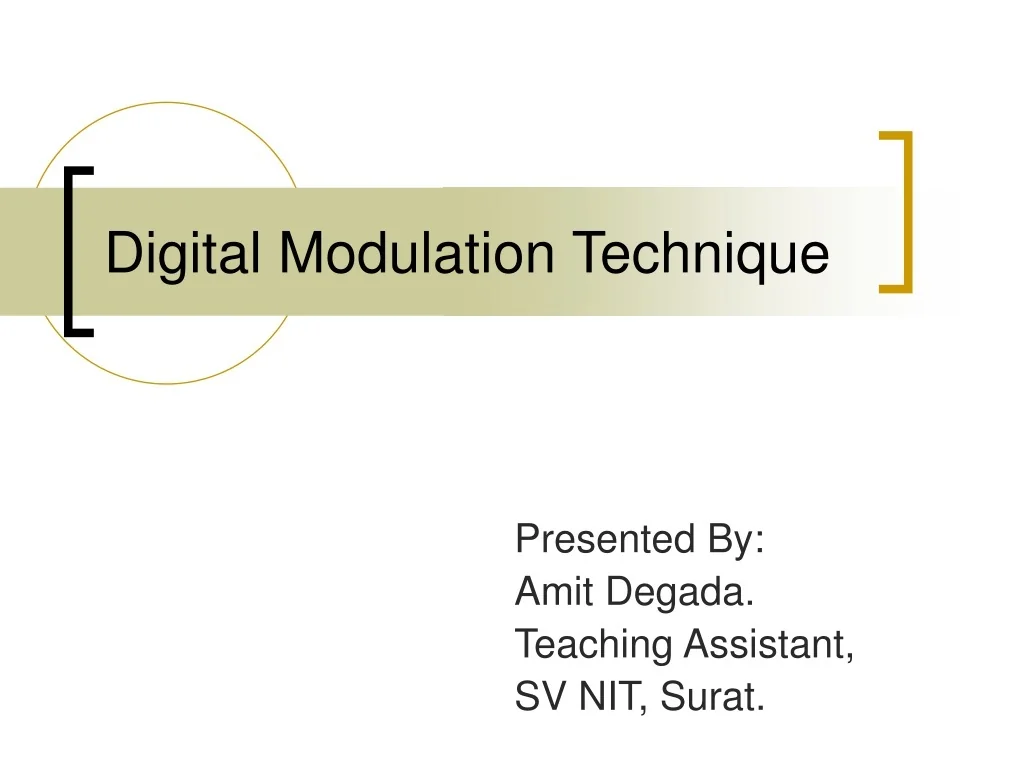 PPT - Digital Modulation Techniques in Communication Engineering ...