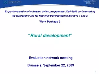 Evaluation network meeting Brussels, September 22, 2009
