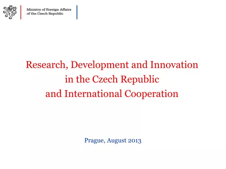 research development and innovation in the czech