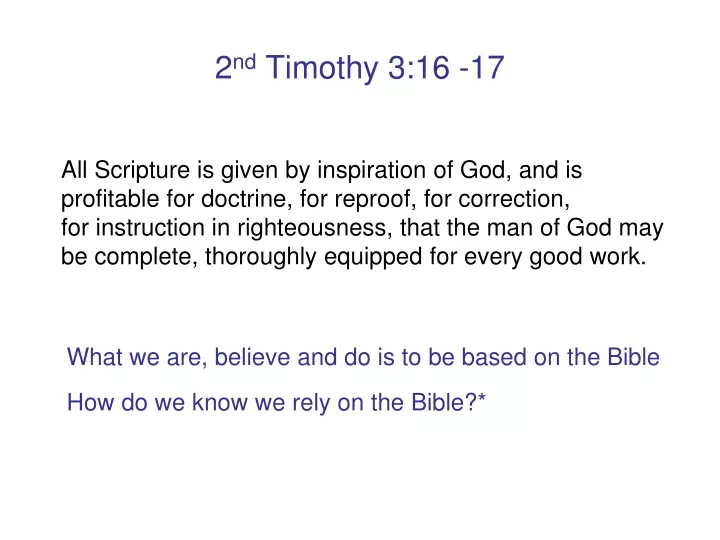 2 nd timothy 3 16 17