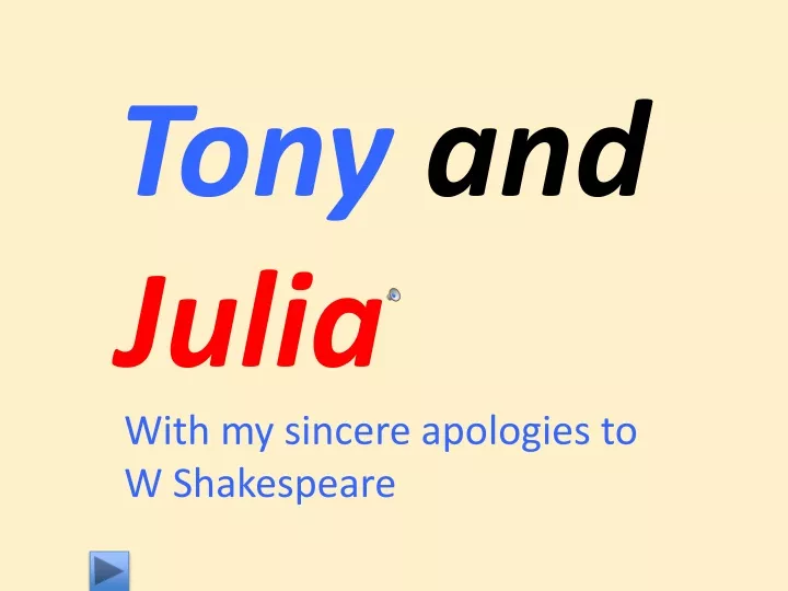 tony and julia