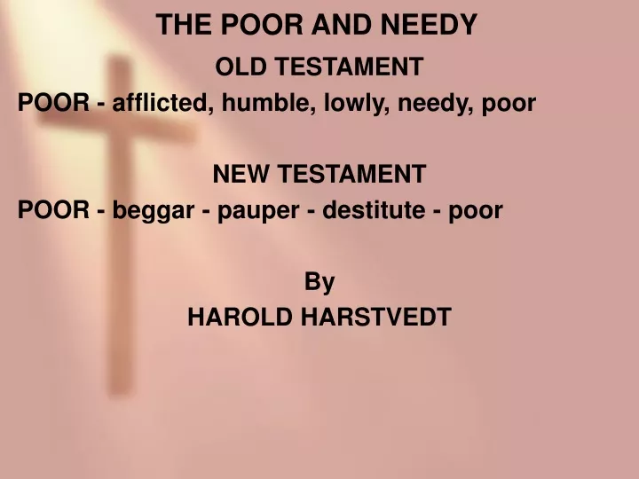 the poor and needy