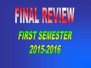 FINAL REVIEW