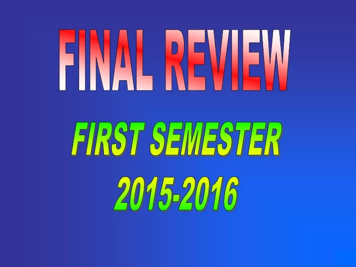 final review