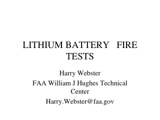 Primary Battery Major Findings