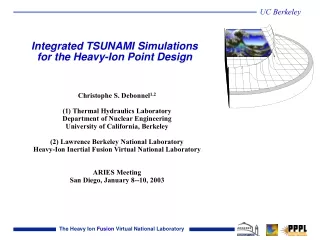 Integrated TSUNAMI Simulations for the Heavy-Ion Point Design