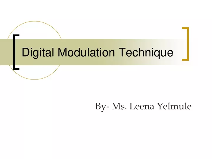 digital modulation technique