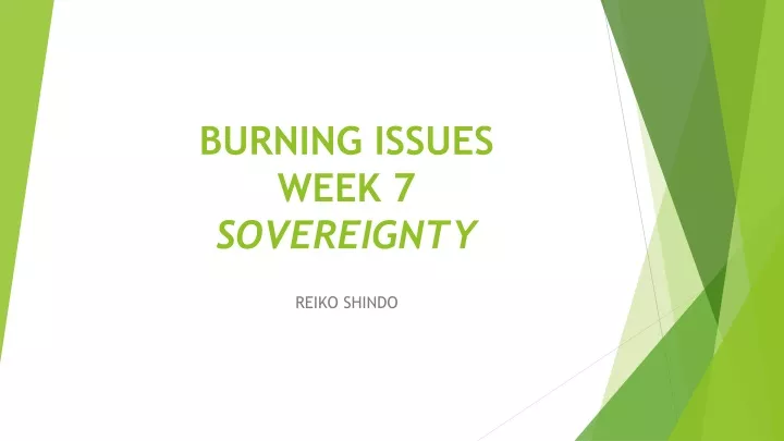 burning issues week 7 sovereignty