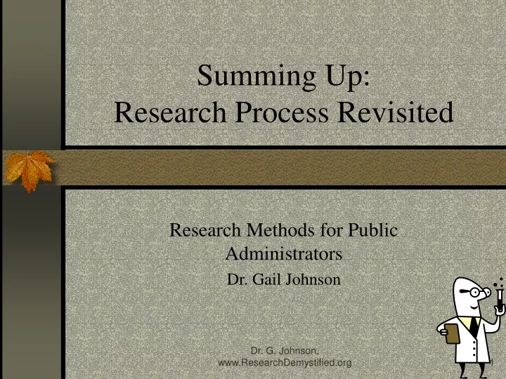 summing up research process revisited