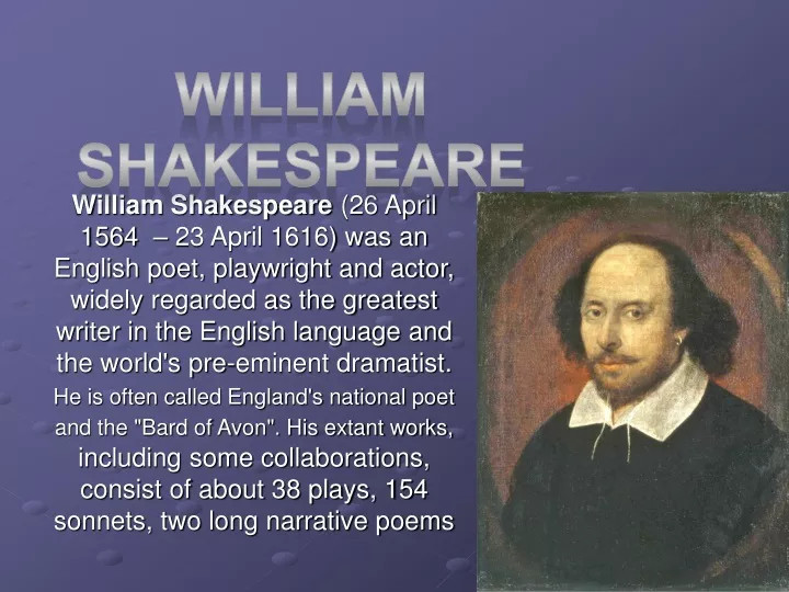 william shakespeare 26 april 1564 23 april 1616