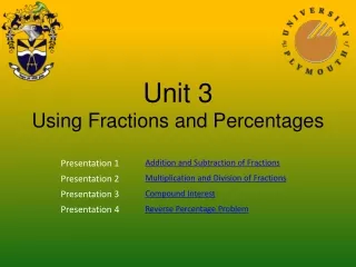 Unit 3 Using Fractions and Percentages