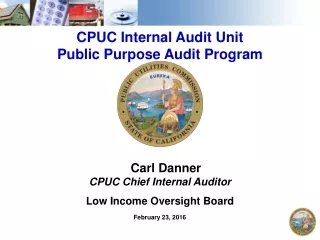 CPUC Internal Audit Unit  Public Purpose Audit Program