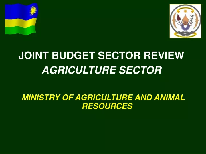 joint budget sector review agriculture sector