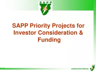 SAPP Priority Projects for Investor Consideration &amp;  Funding