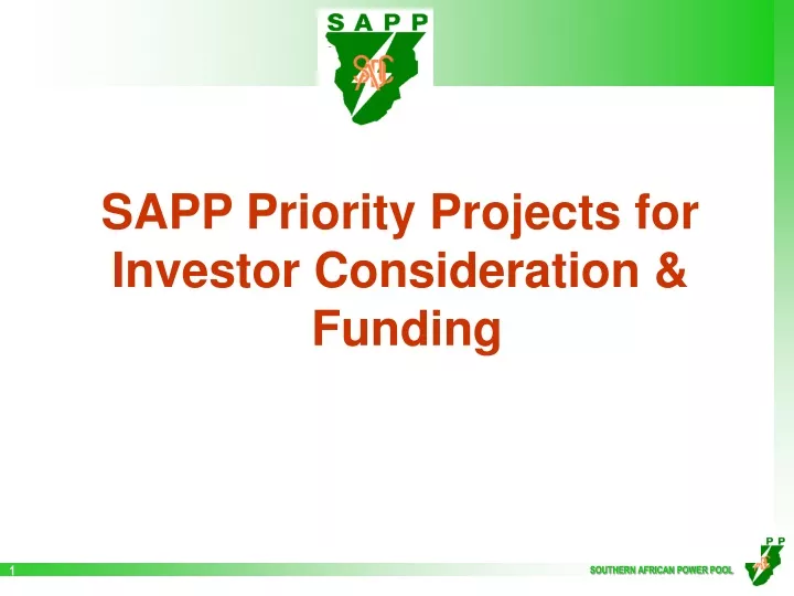 sapp priority projects for investor consideration funding