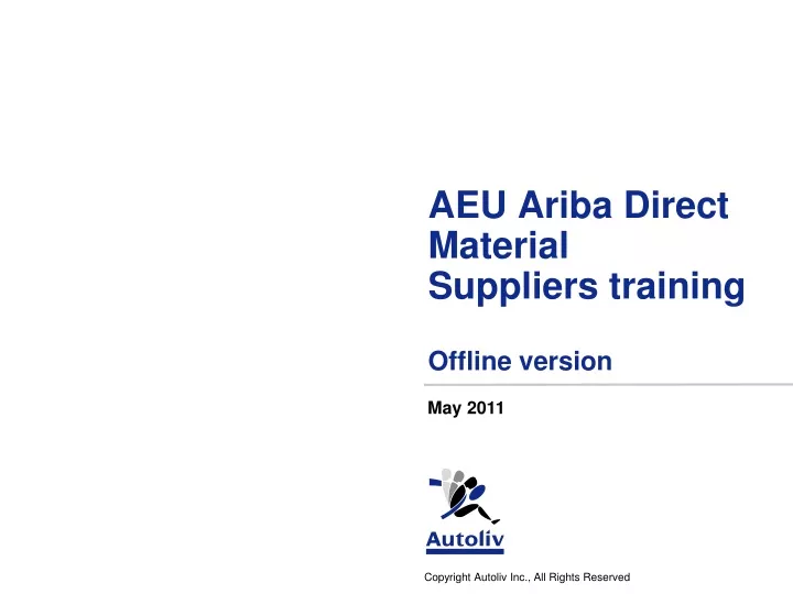 aeu ariba direct material suppliers training offline version