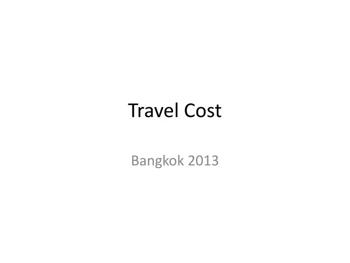 travel cost