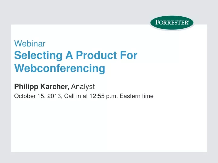 webinar selecting a product for webconferencing