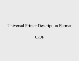 Universal Printer Description Format