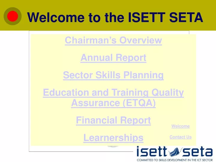 welcome to the isett seta