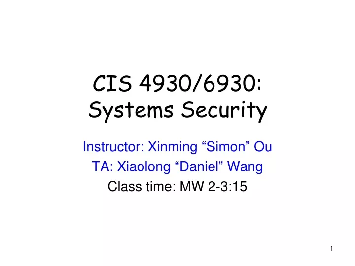 cis 4930 6930 systems security
