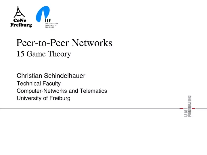 peer to peer networks 15 game theory