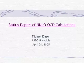 Status Report of NNLO QCD Calculations