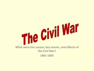 What were the causes, key events, and effects of the Civil War? 1861-1865