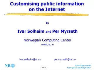 Customising public information  on the Internet
