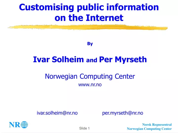 customising public information on the internet