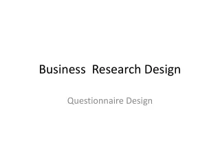 Business  Research Design
