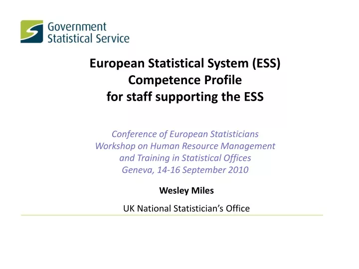 european statistical system ess competence