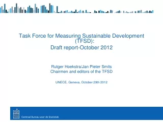Task Force for Measuring Sustainable Development (TFSD):  Draft report-October 2012