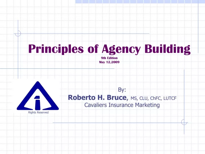 principles of agency building 9th edition may 12 2009