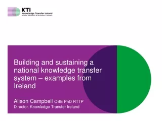 Building and sustaining a national knowledge transfer system – examples from Ireland