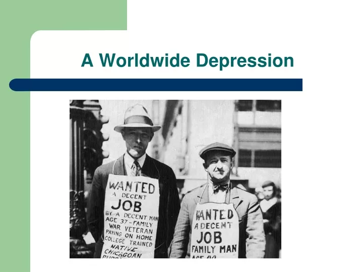a worldwide depression