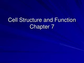 Cell Structure and Function Chapter 7