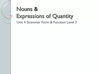 Nouns &amp;  Expressions of Quantity