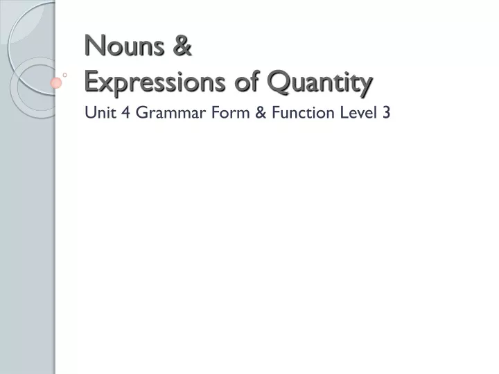 nouns expressions of quantity