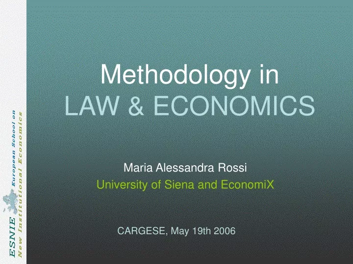 methodology in law economics
