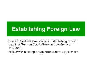 Establishing Foreign Law
