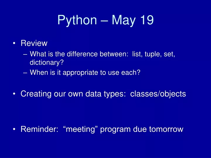 python may 19