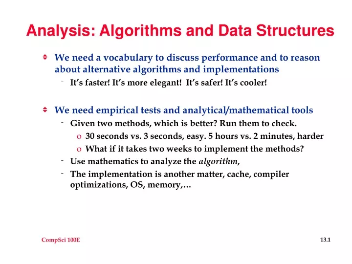 analysis algorithms and data structures