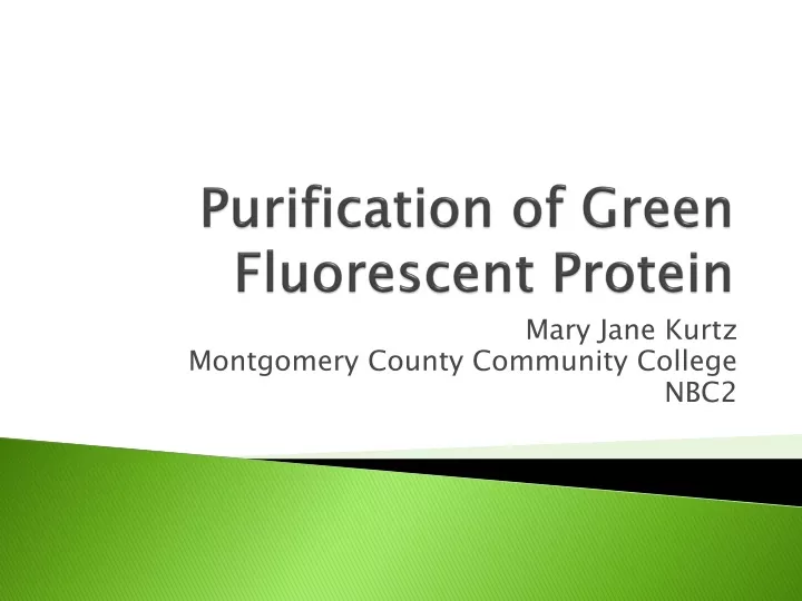 purification of green fluorescent protein