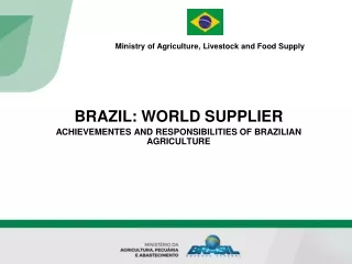 BRAZIL: WORLD SUPPLIER ACHIEVEMENTES AND RESPONSIBILITIES OF BRAZILIAN AGRICULTURE